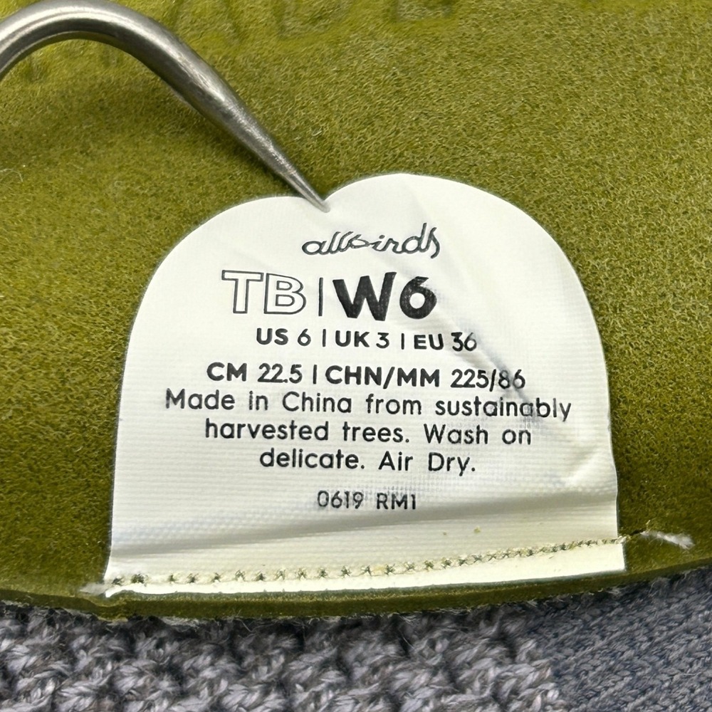 NWOB Allbirds Women's Tree Mist Classic Edition Slip On Flats - Size W6 /36 EUR - Picture 11 of 11